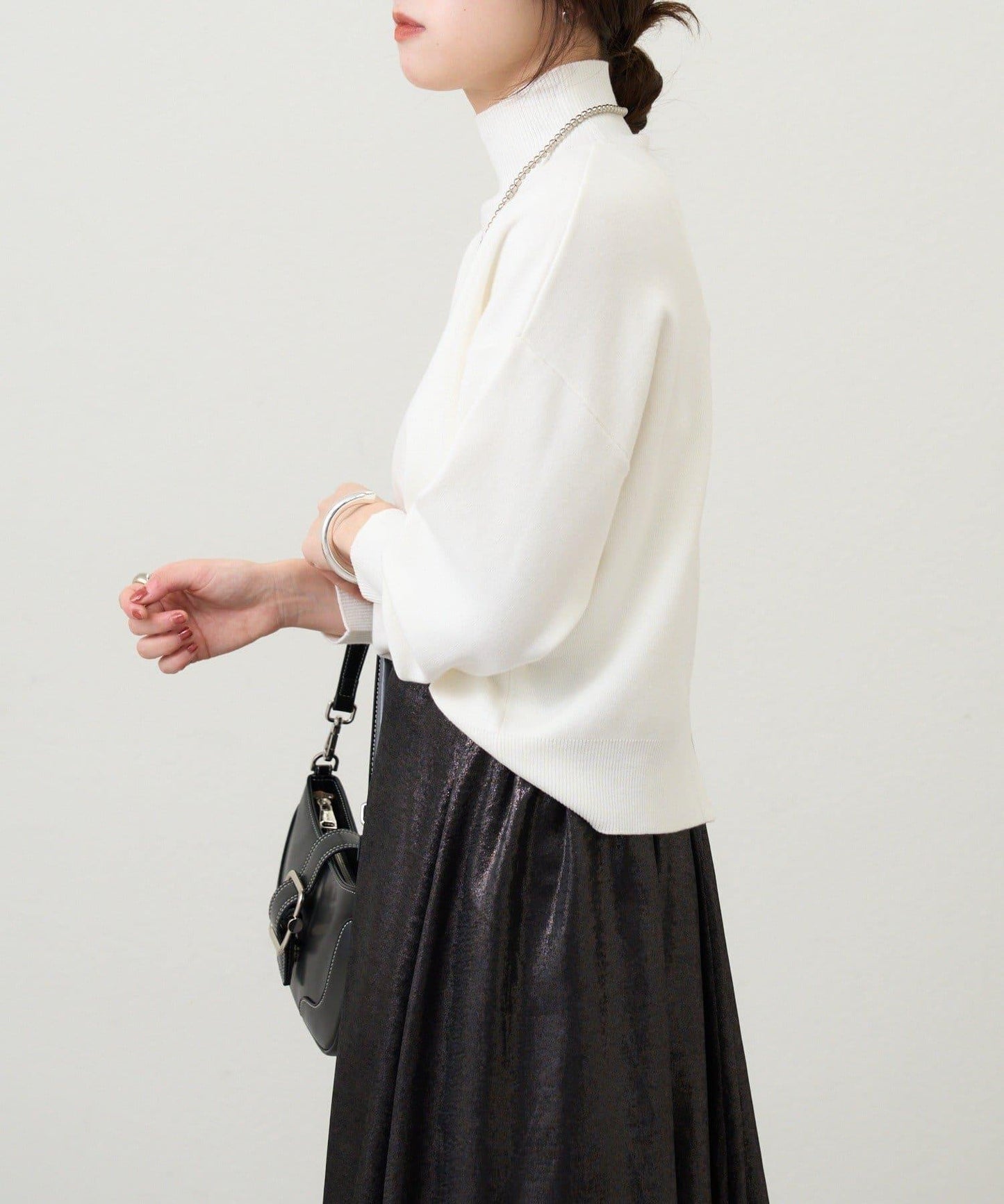 全針高領針織衫