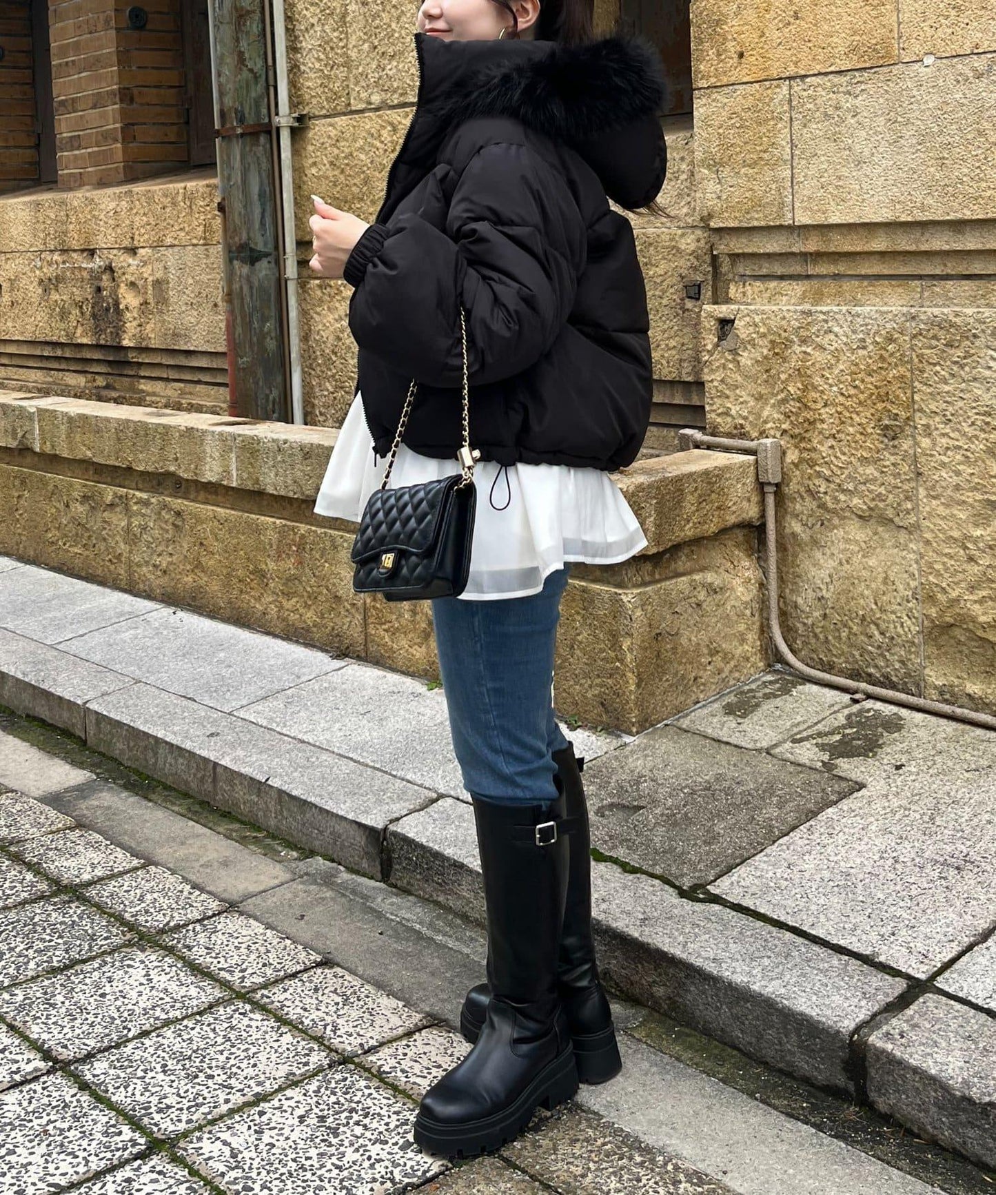 加厚仿毛皮中棉夾克