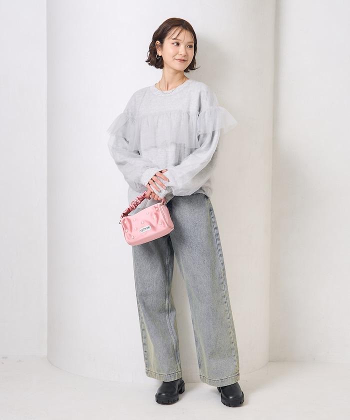 網紗拼接疊穿針織衫