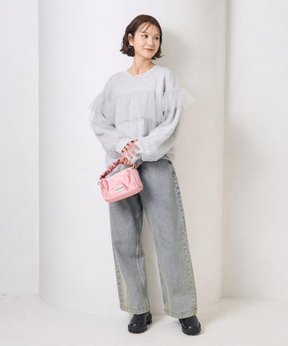 網紗拼接疊穿針織衫