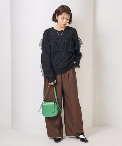 網紗拼接疊穿針織衫