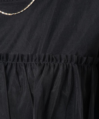 網紗拼接疊穿針織衫