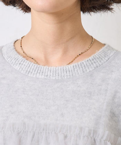 網紗拼接疊穿針織衫