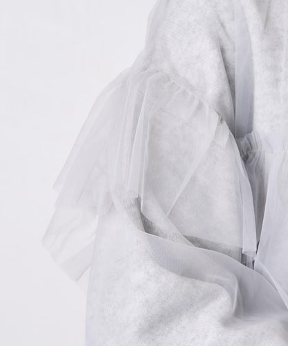 網紗拼接疊穿針織衫