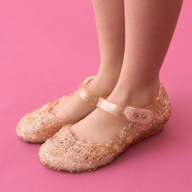 透明亮片橡膠單帶鞋