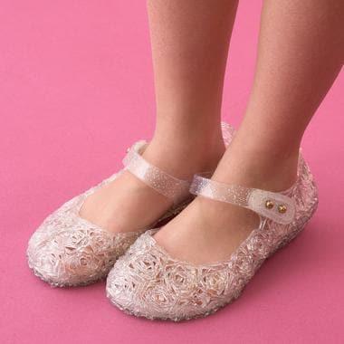 透明亮片橡膠單帶鞋