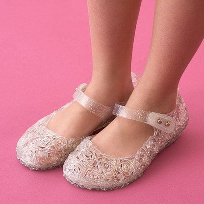 透明亮片橡膠單帶鞋