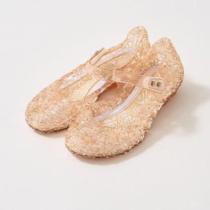 透明亮片橡膠單帶鞋