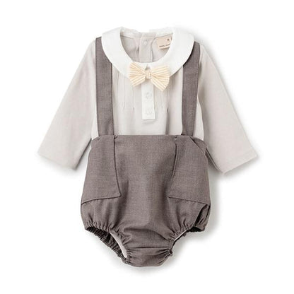 帶領帶連體衣+褲子套裝