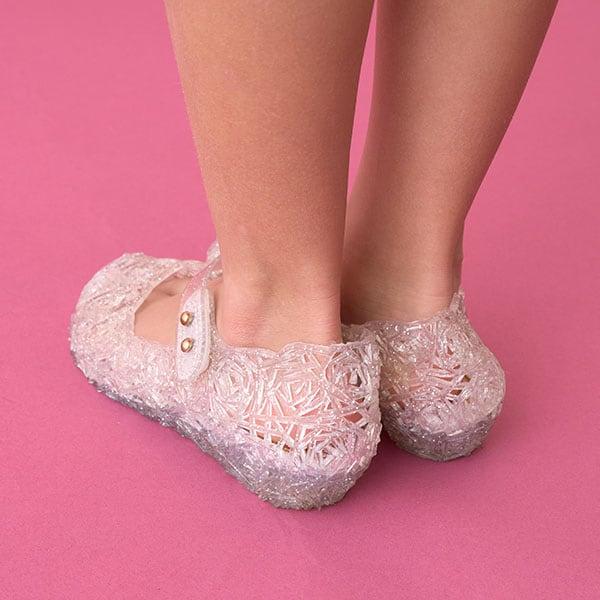 透明亮片橡膠單帶鞋