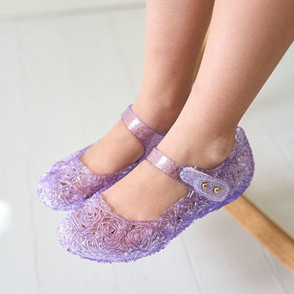 透明亮片橡膠單帶鞋