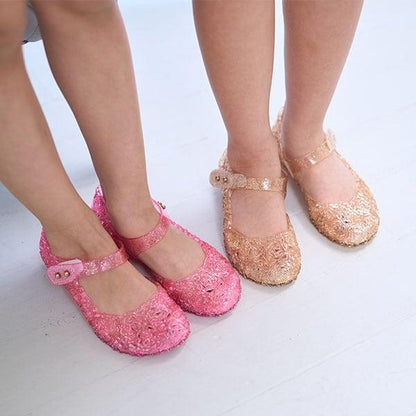 透明亮片橡膠單帶鞋