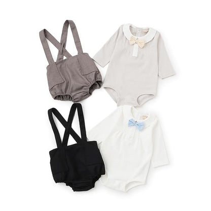 帶領帶連體衣+褲子套裝