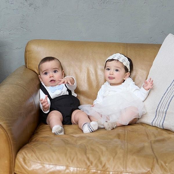 帶領帶連體衣+褲子套裝