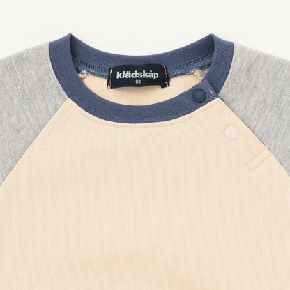 熊長袖T恤拼接條紋褲套裝