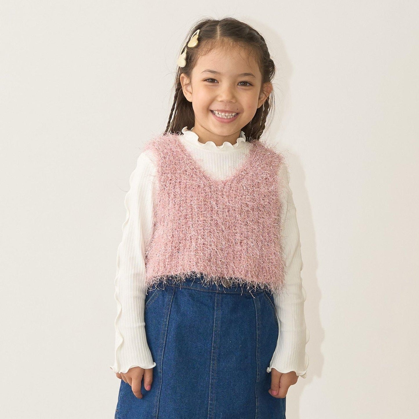 【正反兩穿】亮片羽毛針織背心