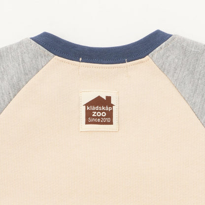 熊長袖T恤拼接條紋褲套裝