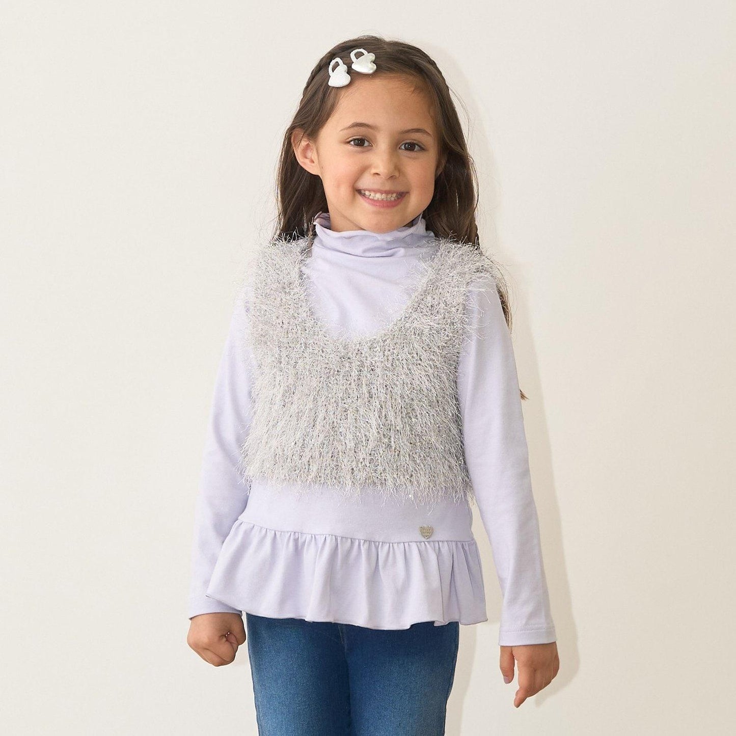 【正反兩穿】亮片羽毛針織背心