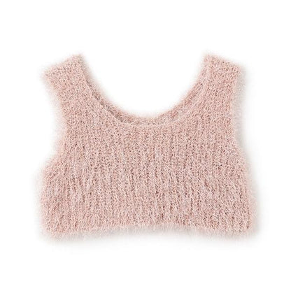 【正反兩穿】亮片羽毛針織背心