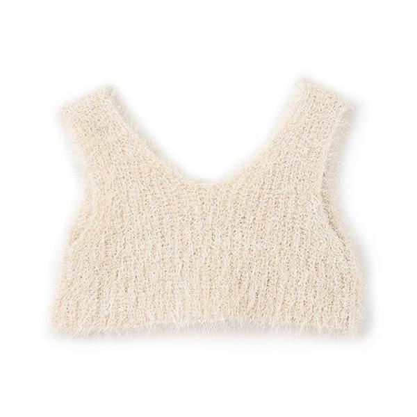 【正反兩穿】亮片羽毛針織背心