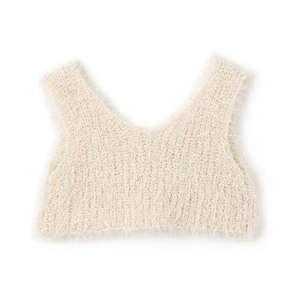 【正反兩穿】亮片羽毛針織背心