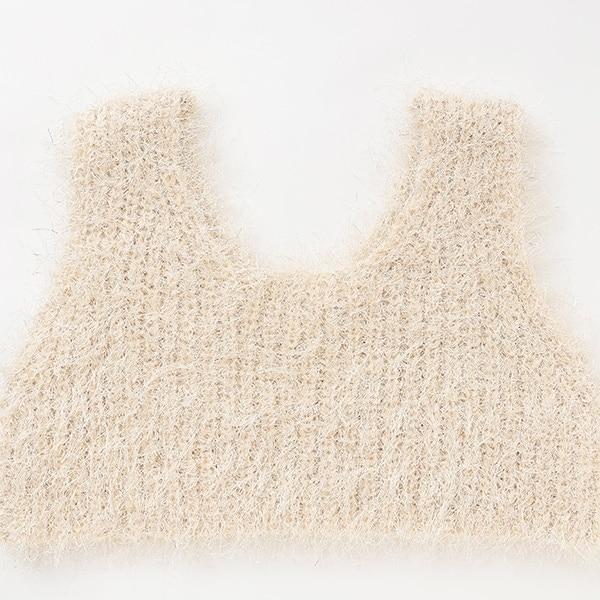 【正反兩穿】亮片羽毛針織背心