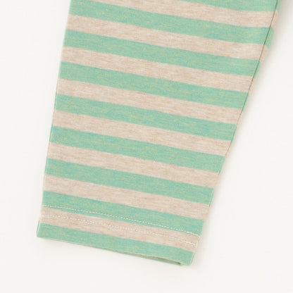 熊長袖T恤拼接條紋褲套裝