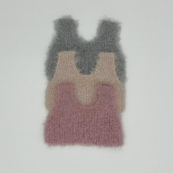 【正反兩穿】亮片羽毛針織背心