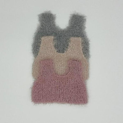 【正反兩穿】亮片羽毛針織背心