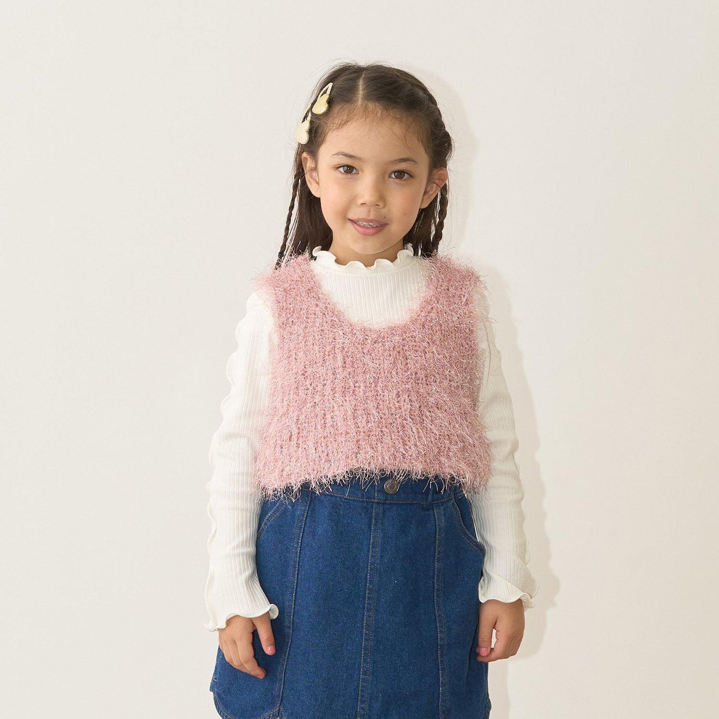 【正反兩穿】亮片羽毛針織背心