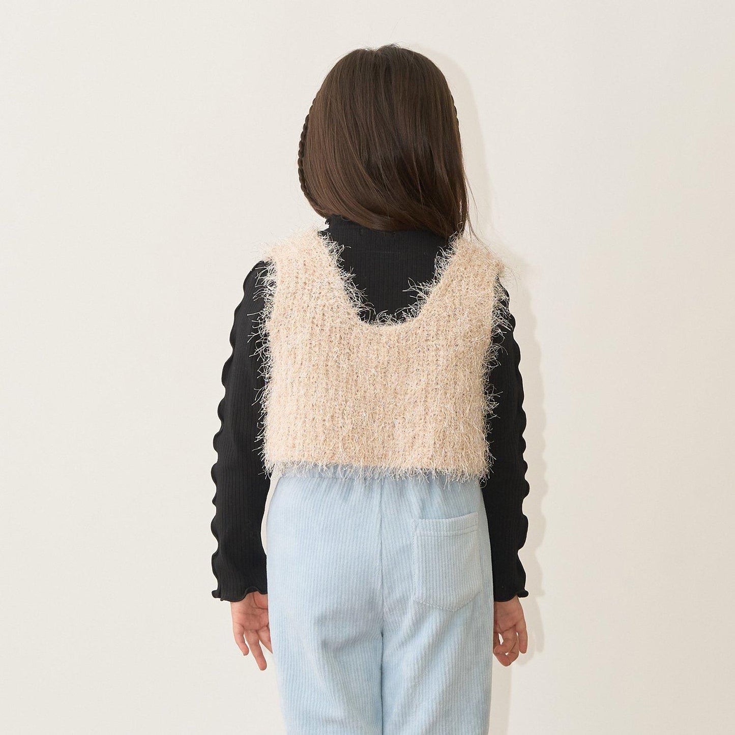 【正反兩穿】亮片羽毛針織背心