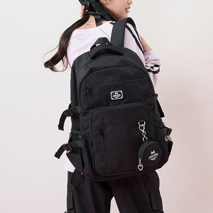 附圓形收納包雙肩揹包