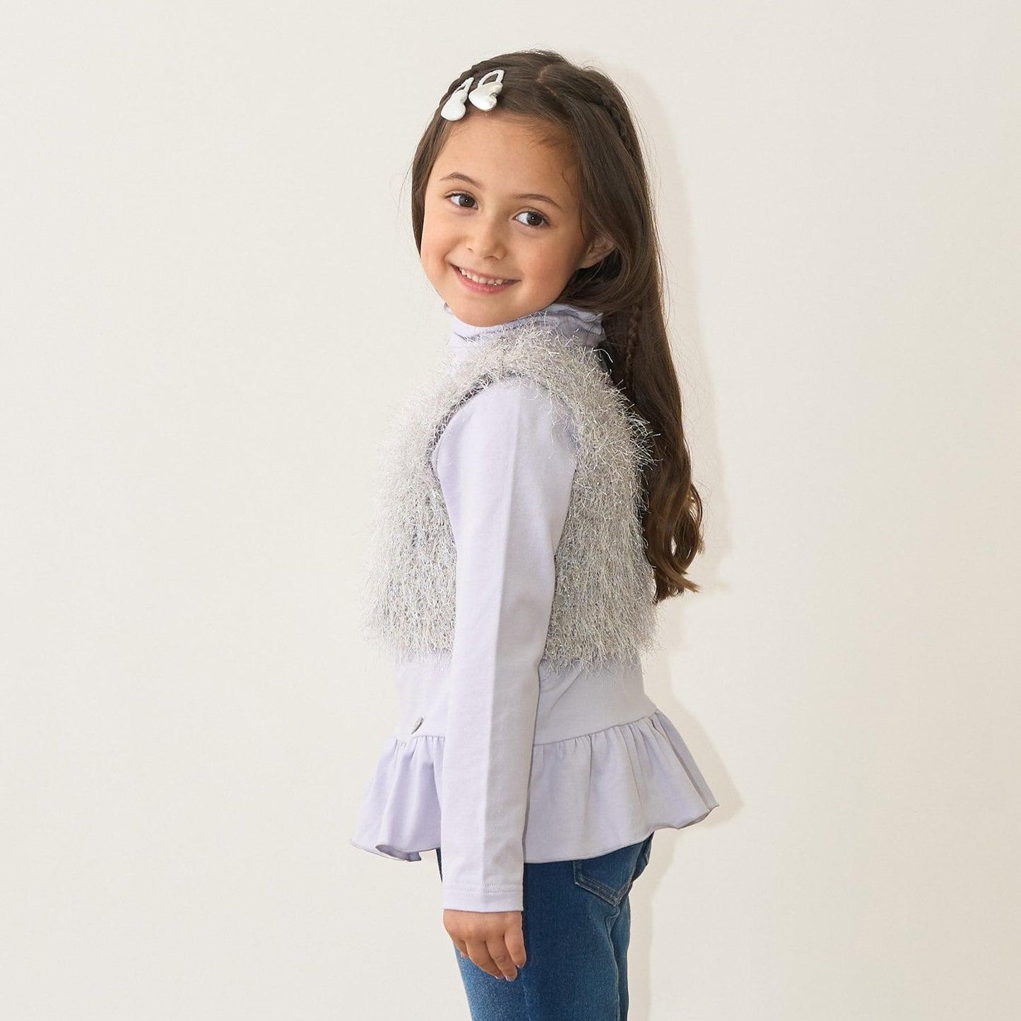 【正反兩穿】亮片羽毛針織背心