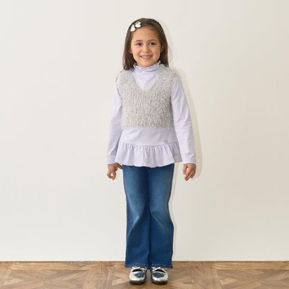 【正反兩穿】亮片羽毛針織背心