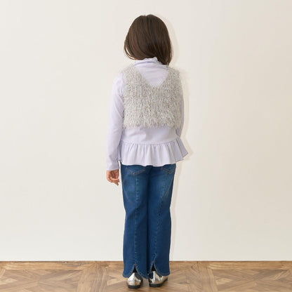 【正反兩穿】亮片羽毛針織背心