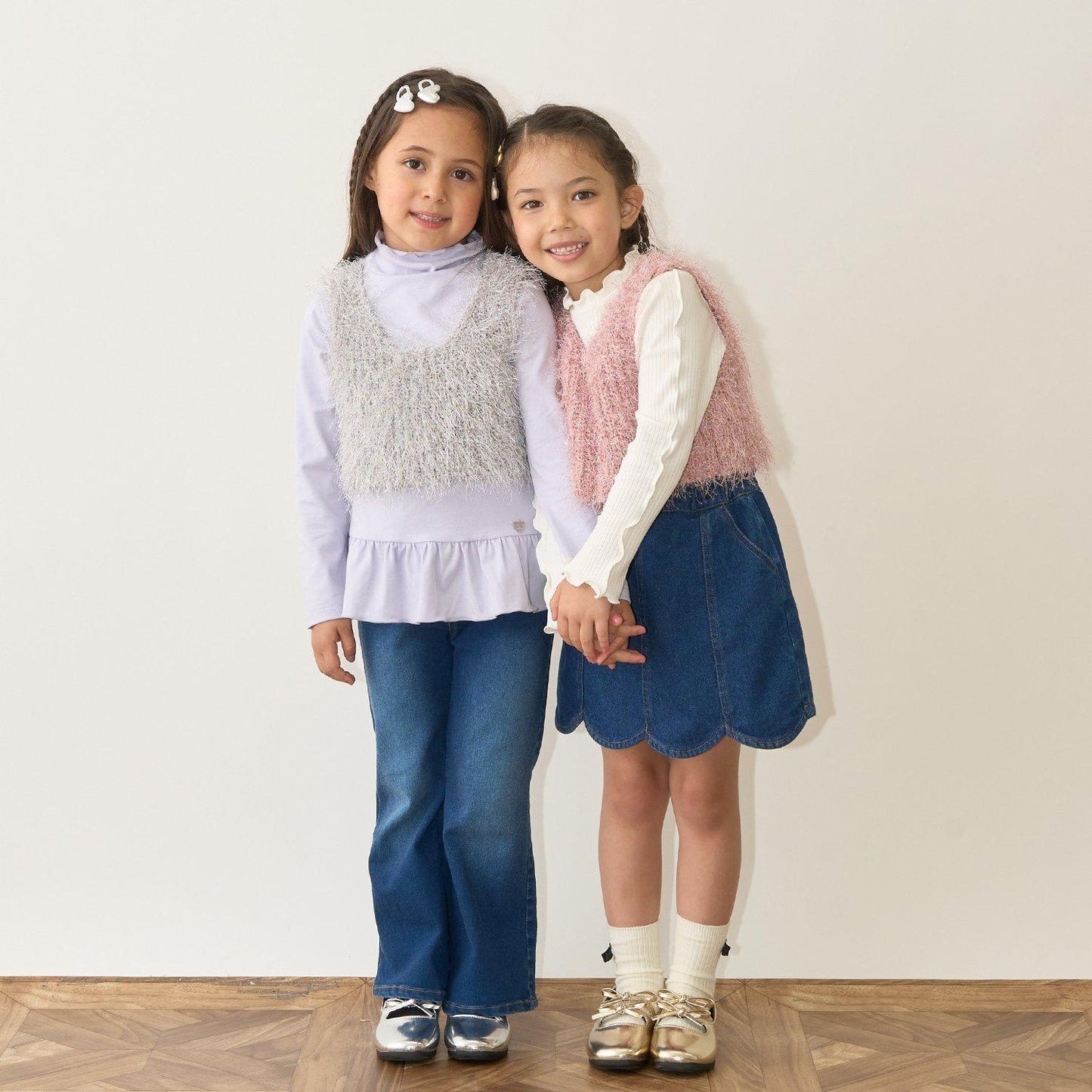 【正反兩穿】亮片羽毛針織背心