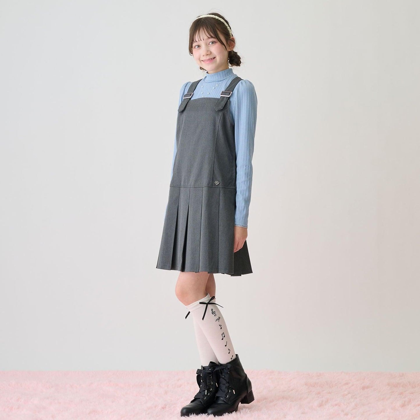 緞面蝴蝶結波浪邊短靴