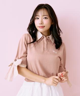 蝴蝶結袖拼接針織衫【韓國時尚】