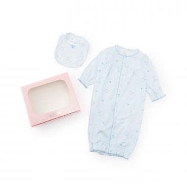 【BOX付】天使兔圖案2用連體衣&圍兜套裝