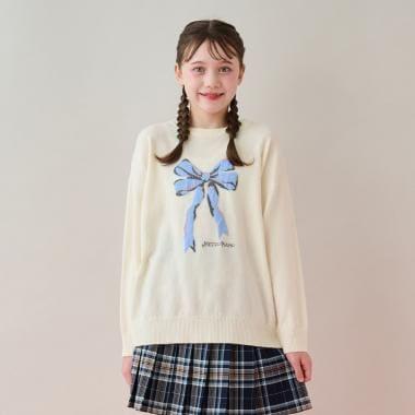 寬鬆蝴蝶結針織衫