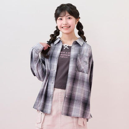 襯衫&帶蕾絲T恤套裝