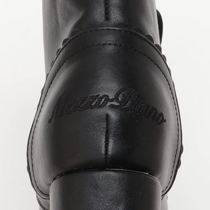 緞面蝴蝶結波浪邊短靴