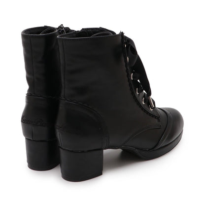 緞面蝴蝶結波浪邊短靴