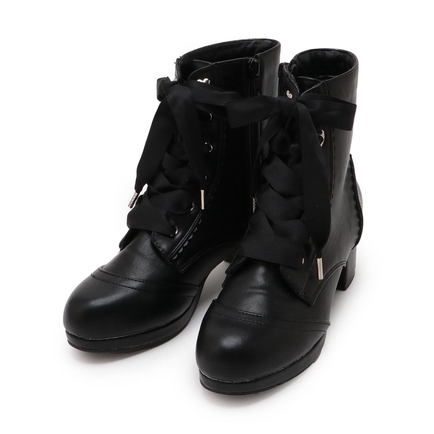 緞面蝴蝶結波浪邊短靴