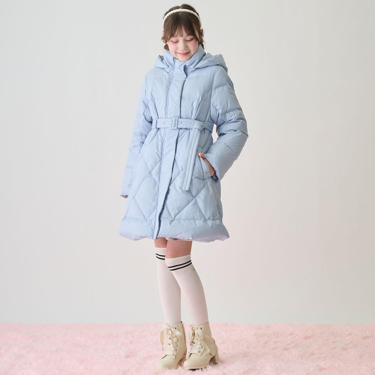 緞面蝴蝶結波浪邊短靴