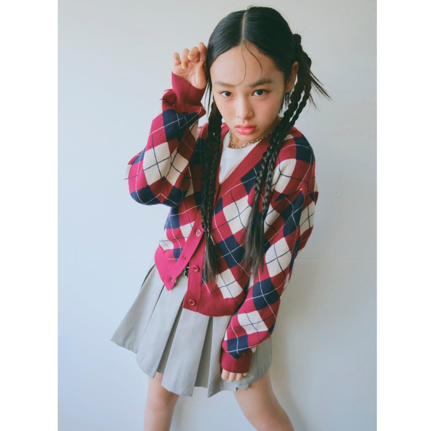 菱格針織T恤套裝