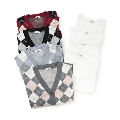 菱格針織T恤套裝