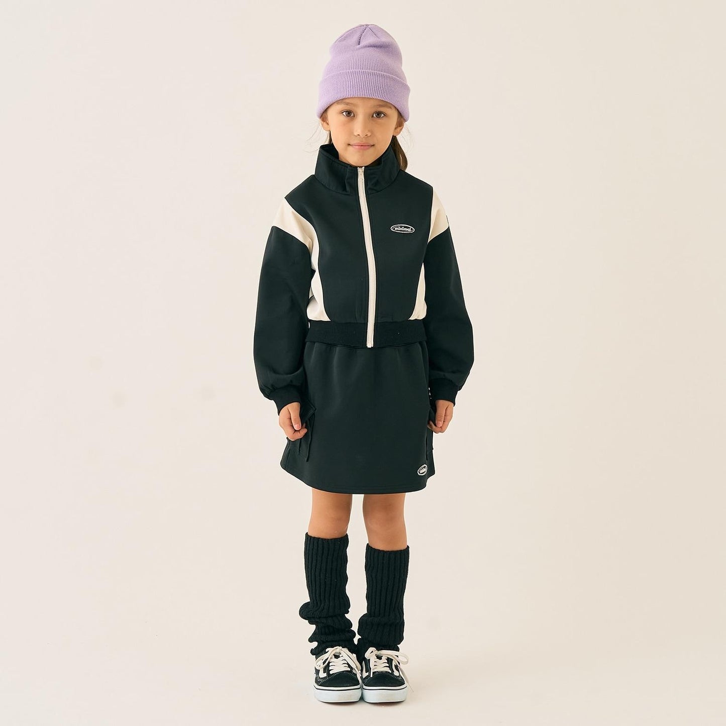 全拉鍊外套+半身裙套裝