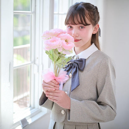 音符圖案提花蝴蝶結髮夾