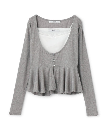 荷葉邊層疊吊帶套裝【韓國時尚】